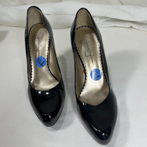 Jessica Simpson Black Patent Leather Pumps with Tortious heels - Size 7.5 - Picture 3 of 8